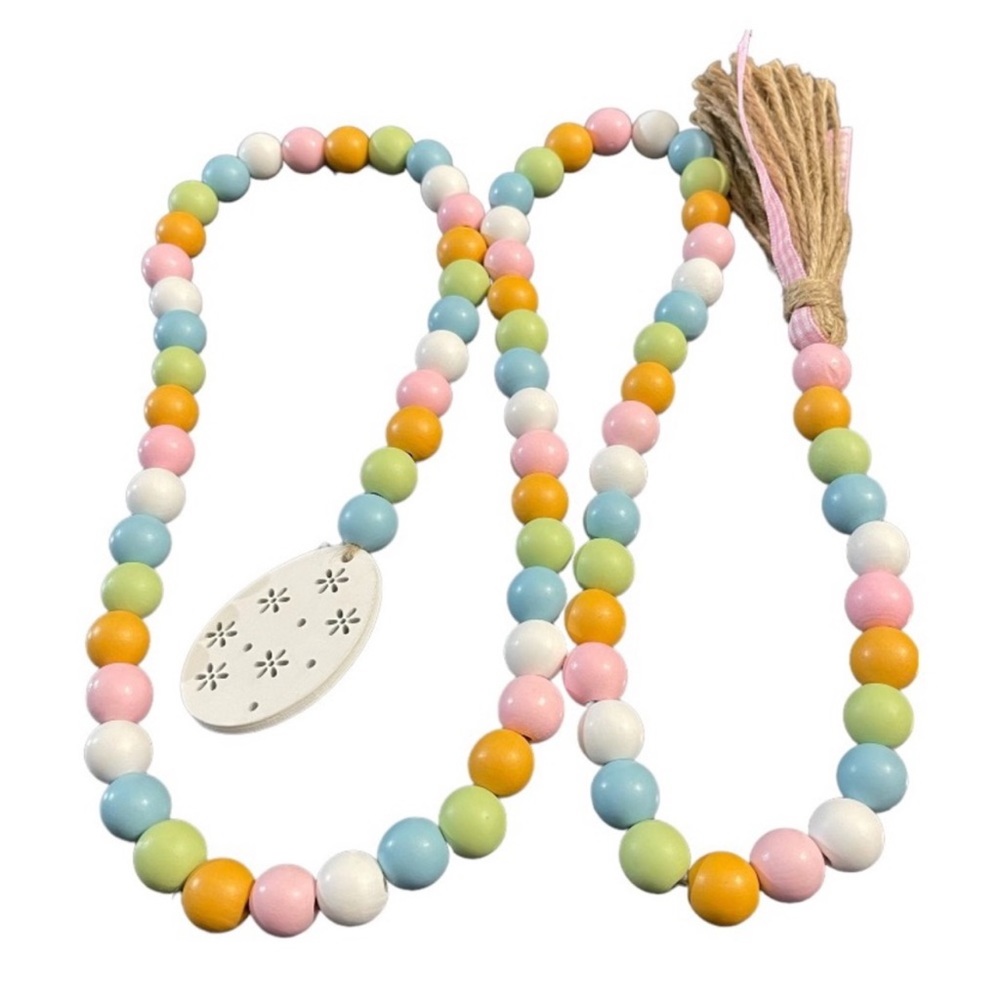 EASTER | WOOD BEADED GARLAND | TIERED TRAY DECOR